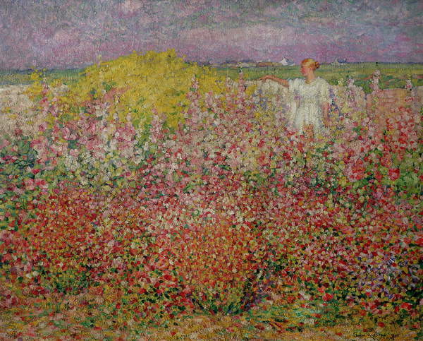 Levně Plakát, Obraz - Mrs. Russell Amongst the Flowers at Belle Isle, John Peter Russell, 40 × 30 cm