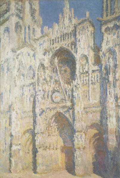 Levně Plakát, Obraz - Rouen Cathedral in Full Sunlight: Harmony in Blue and Gold, Claude Monet, 26.7 × 40 cm