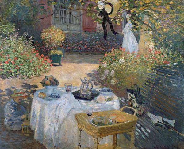 Claude Monet - Obrazová reprodukce The Luncheon: Monet's garden at Argenteuil, c.1873, (40 x 35 cm)