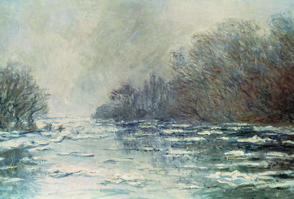 Levně Plakát, Obraz - The Break up at Vetheuil, c.1883, Claude Monet, 40 × 26.7 cm