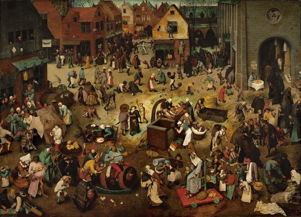 Pieter the Elder Bruegel - Obrazová reprodukce Fight between Carnival and Lent, 1559, (40 x 30 cm)