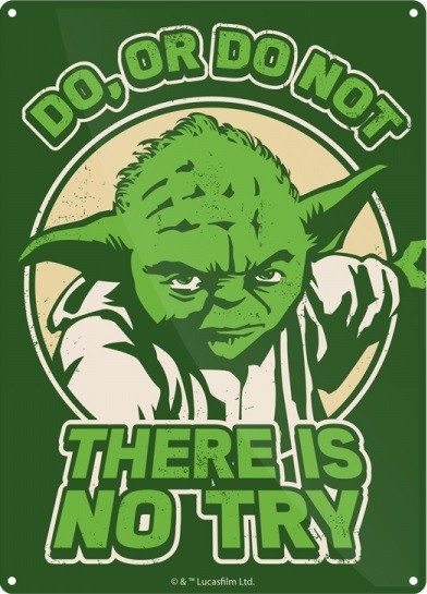 Metallschild Star Wars - Yoda Try