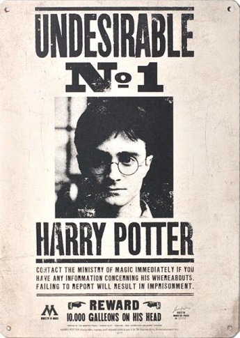 Plechová cedule Harry Potter - Undesirable No 1
