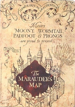 Metallschild Harry Potter - Marauders Map
