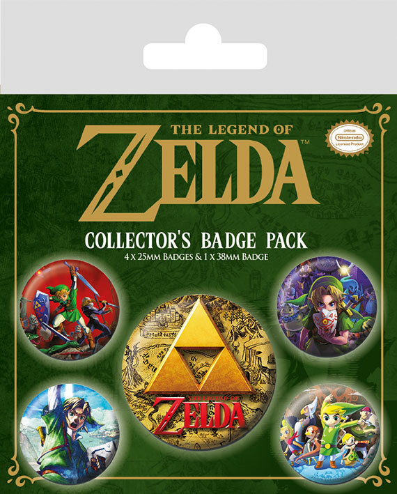Plackový set The Legend Of Zelda - Classics, 4 x 25mm + 1 x 38mm cm