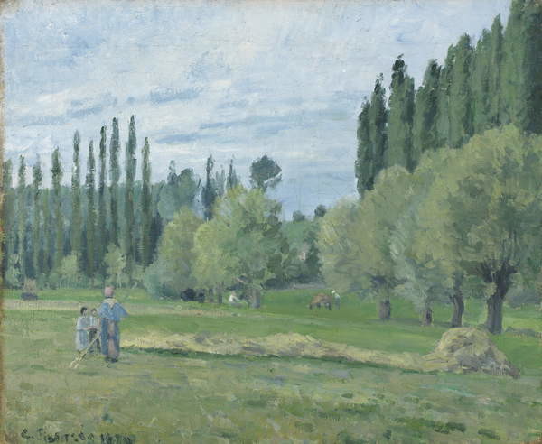 Obrazová reprodukce Haymaking, 1874, Camille Pissarro, 40 × 32.8 cm