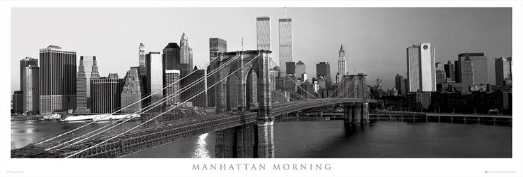 Ingelijste poster Manhattan - morning b&w