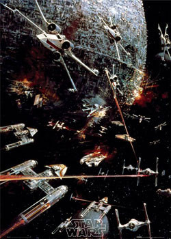 Poster STAR WARS -  space battle