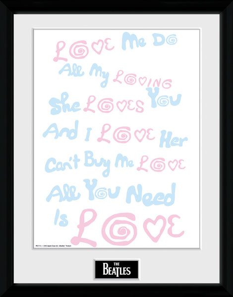 Poster encadré The Beatles - Lyrics