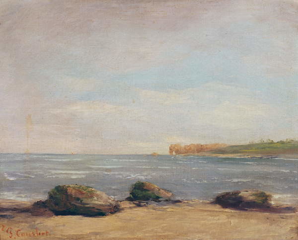 Poster The Beach at Etretat, 1872