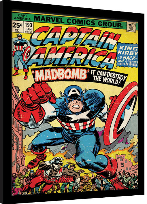 Ingelijste poster Captain America - Madbomb