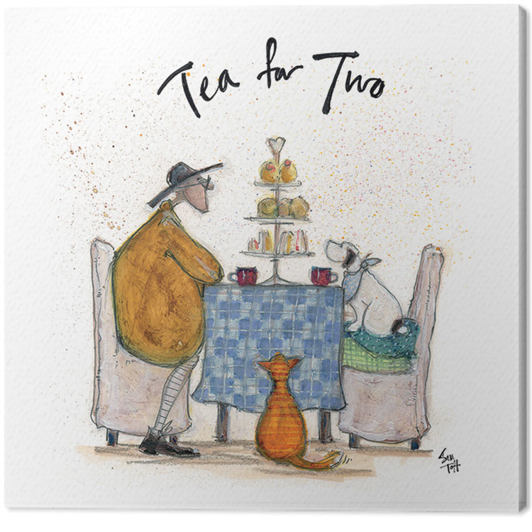 Schilderij op canvas Sam Toft - Tea For Two - Colour