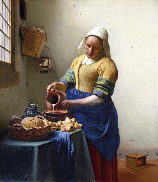 Jan (1632-75) Vermeer - Obrazová reprodukce The Milkmaid, c.1658-60, (35 x 40 cm)