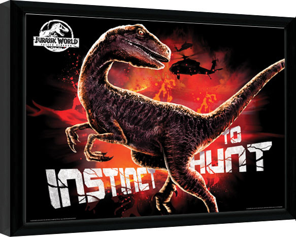 Ingelijste poster Jurassic World: Fallen Kingdom - Instinct To Hunt