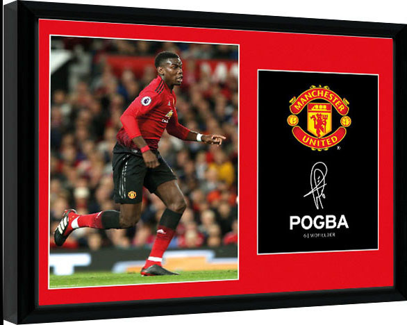 Rámovaný plakát Manchester United - Pogba 18-19