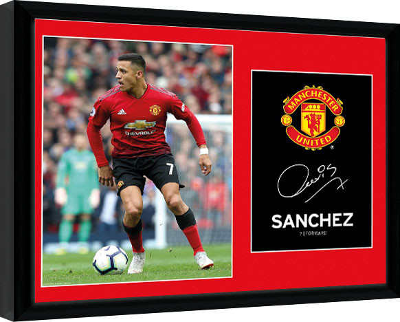 Rámovaný plakát Manchester United - Sanchez 18-19