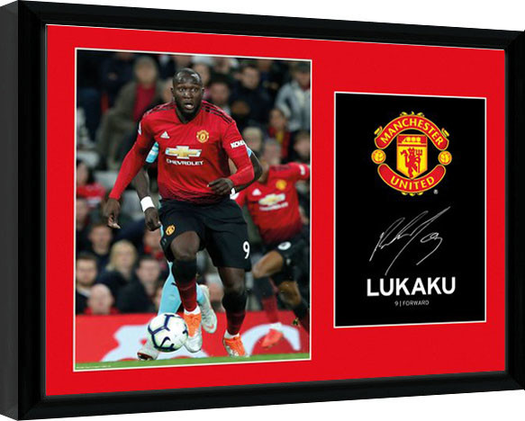 Rámovaný plakát Manchester United - Lukaku 18-19