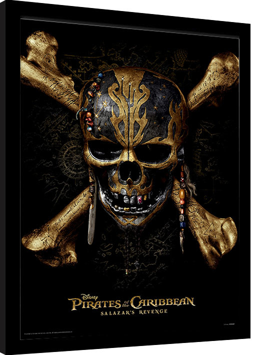 Zarámovaný plagát Piráti Karibiku - Skull