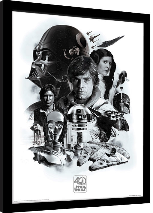 Ingelijste poster Star Wars 40th Anniversary - Montage