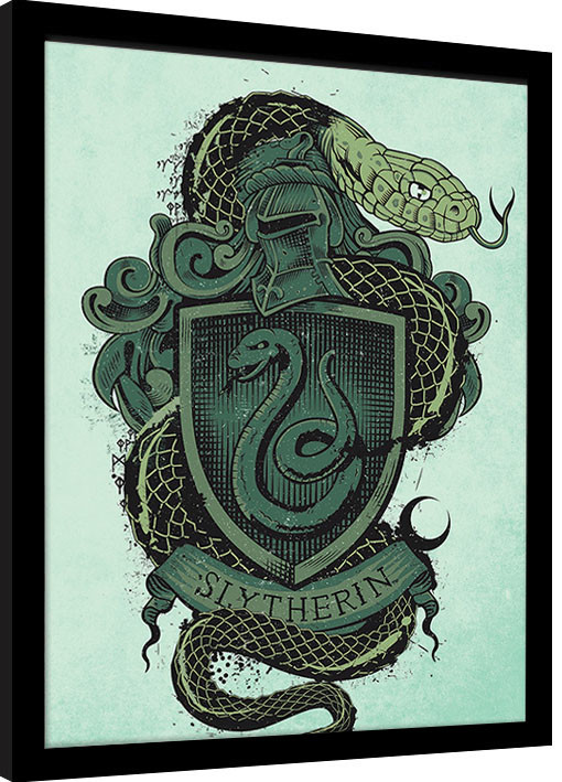 Ingelijste poster Harry Potter - Slytherin