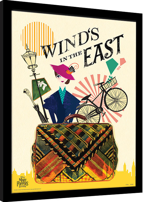Ingelijste poster Mary Poppins Returns - Wind in the East