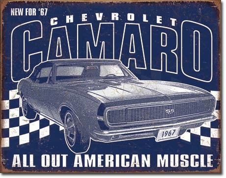 Metallschild Camaro - 1967 Muscle