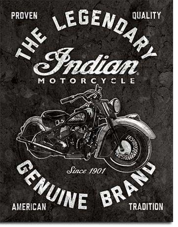 Metallschild Indian Motorcycles - Legendary