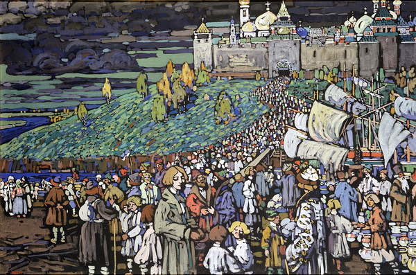 Levně Plakát, Obraz - Arrival of the Merchants (1905), Wassily Kandinsky, 40 × 26.7 cm