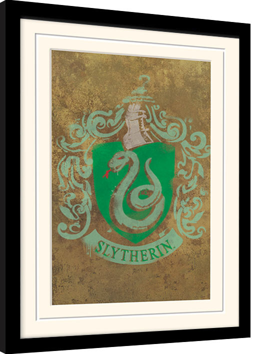 Ingelijste poster Harry Potter - Slytherin Crest