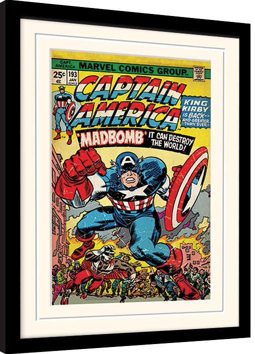 Ingelijste poster Captain America - Madbomb