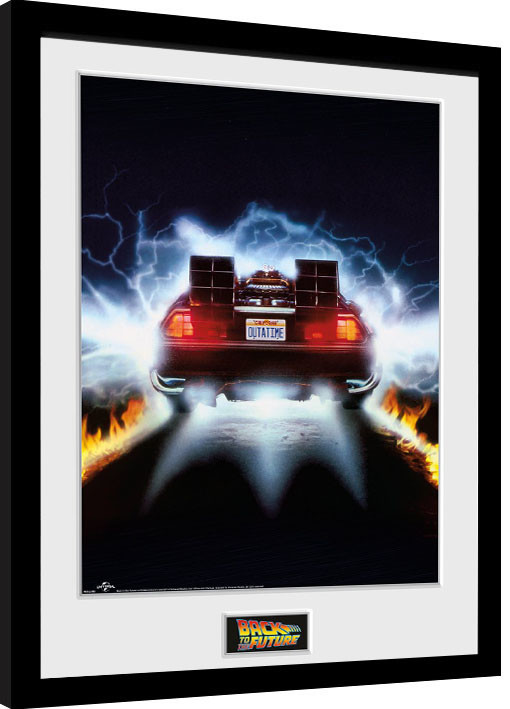 Ingelijste poster Back To The Future - Delorean