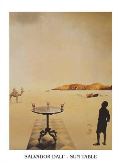 Umělecký tisk Salvador Dali - Sun Table, Salvador Dalí, (50 x 70 cm)