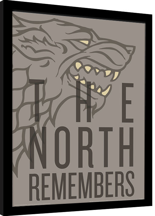 Poster incorniciato Il Trono di Spade - The North Remembers