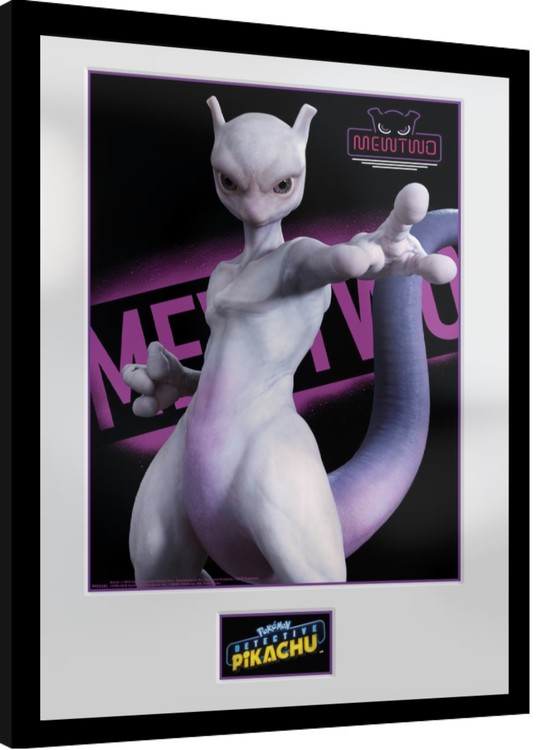 Innrammet plakat Detective Pikachu - Mewtwo