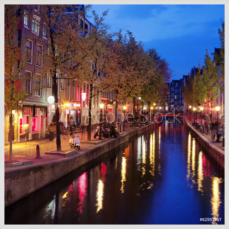 Zarámovaný plagát Red Light District in Amsterdam