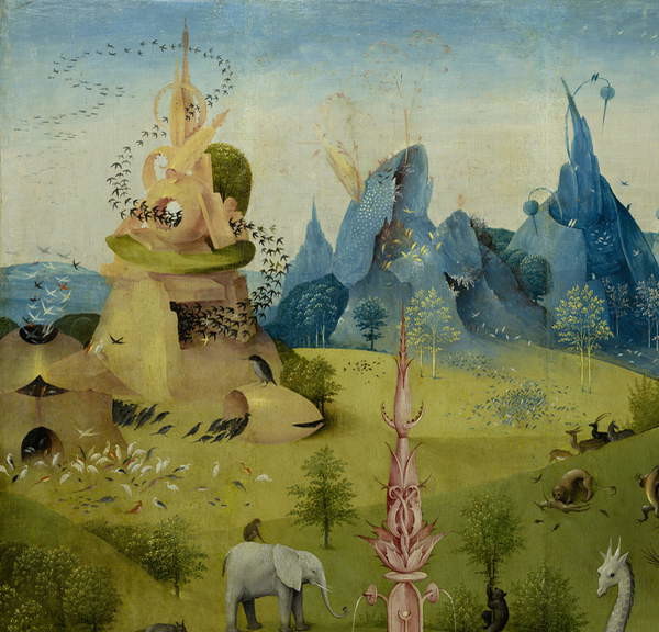 Obrazová reprodukce Zahrada pozemských rozkoší, Hieronymus Bosch, 40 × 40 cm