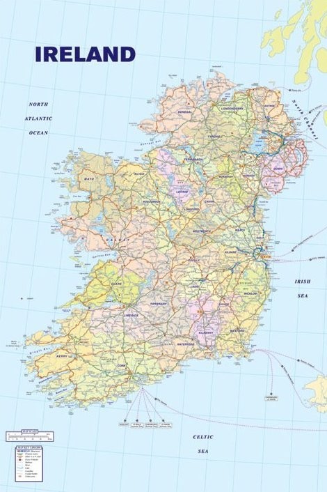 Poster Map of Ireland