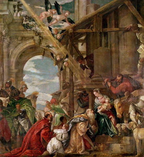 Levně Plakát, Obraz - Adoration of the Kings, 1573, (1528-88) Veronese, 40 × 40 cm