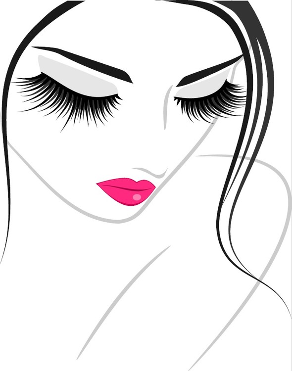 Ingelijste poster Lash extension beauty icon