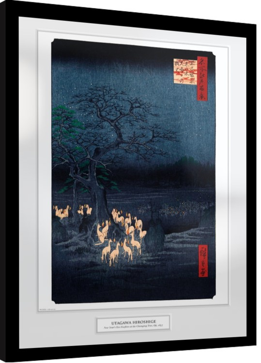Gerahmte Poster Hiroshige - New Years Eve Foxfire