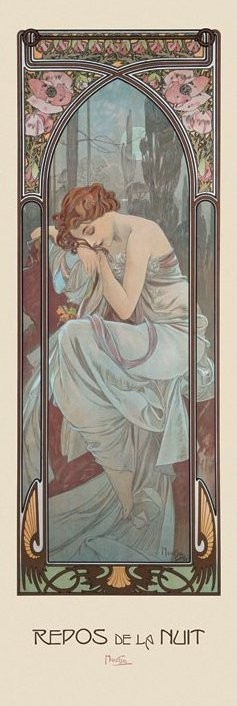 Plakát Alfons Mucha - zbytek noci