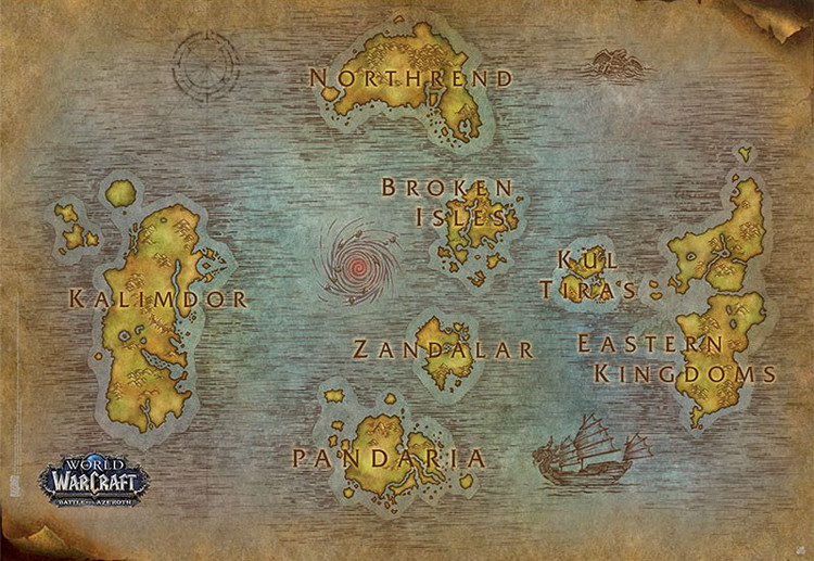 Plakát, Obraz - World Of Warcraft - Map, 91.5x61 cm