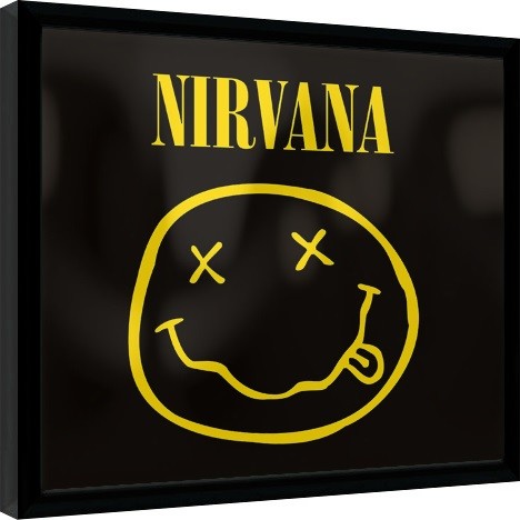Keretezett poszter Nirvana - Smiley