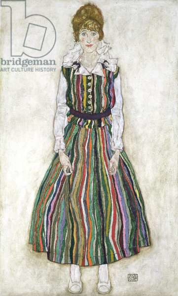 Levně Plakát, Obraz - Portrait of Edith Schiele, the artist's wife, 1915, Schiele, Egon, 24.1 × 40 cm