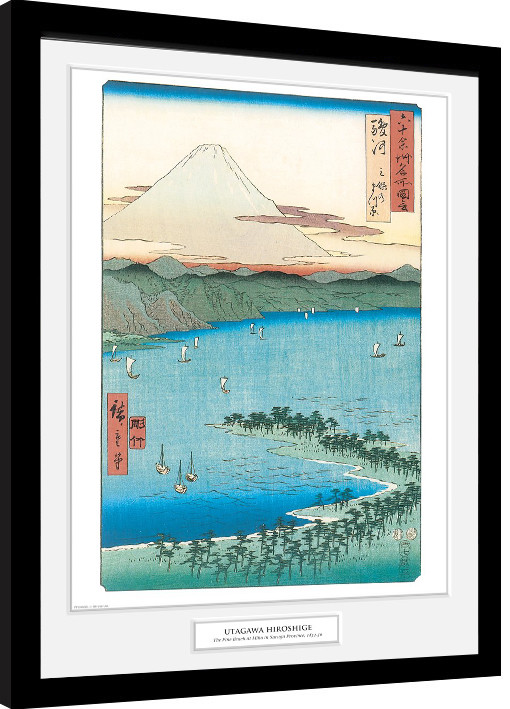 Ingelijste poster Hiroshige - The Pine Beach At Miho