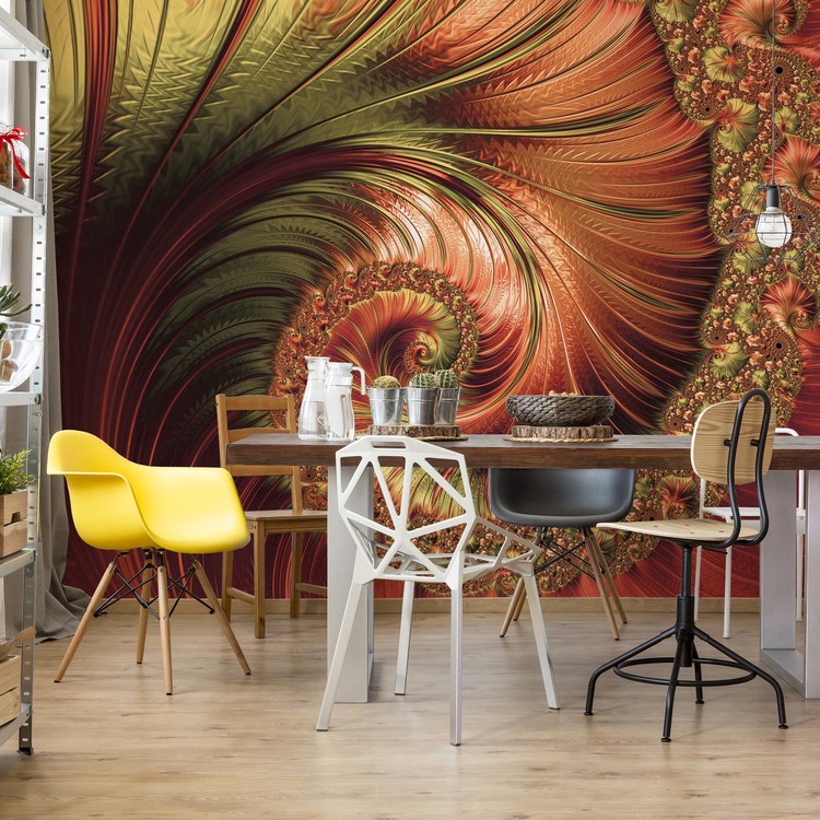 Fototapeta Red Modern Abstract Spiral Design