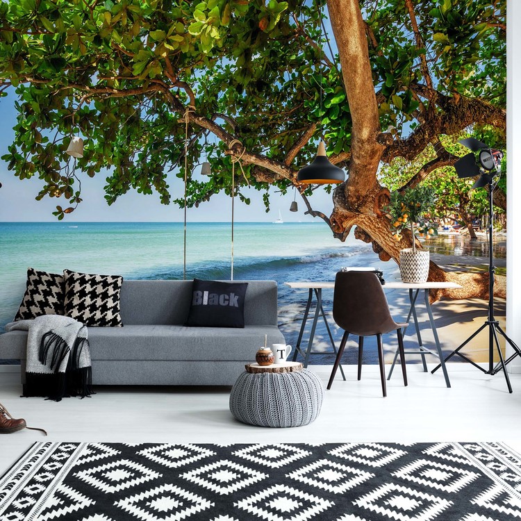 Fototapeta Tropical Island Beach Swing
