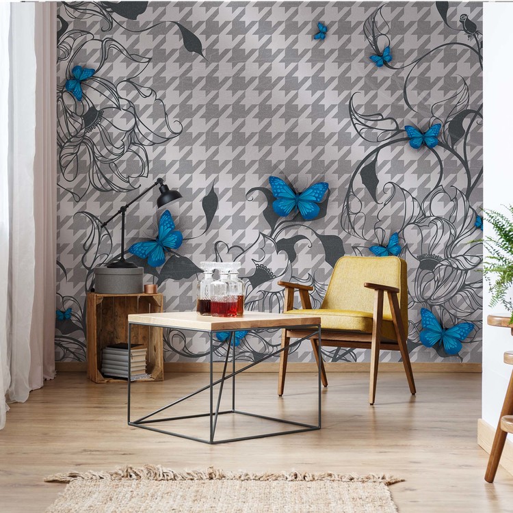 Fototapeta Modern Blue Butterflies Design