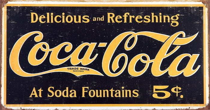 Metallschild COKE VINTAGE LOGO