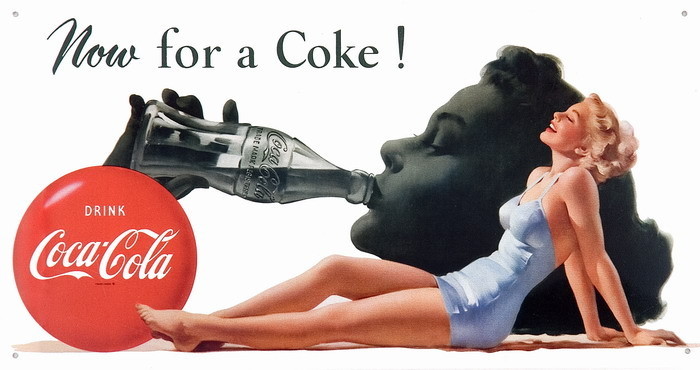 Metallschild COKE NOW FOR